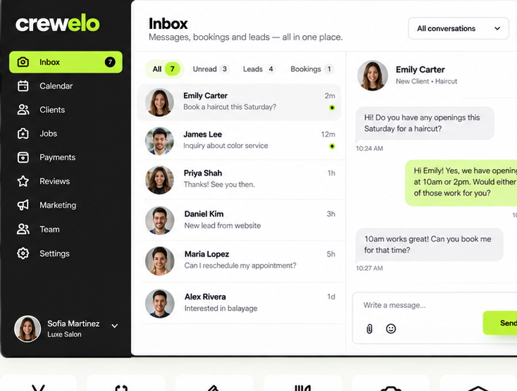 Crewelo Inbox workspace