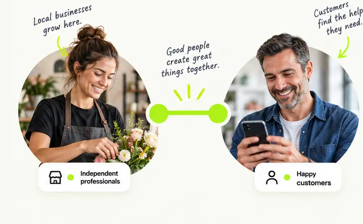 Local businesses and happy customers