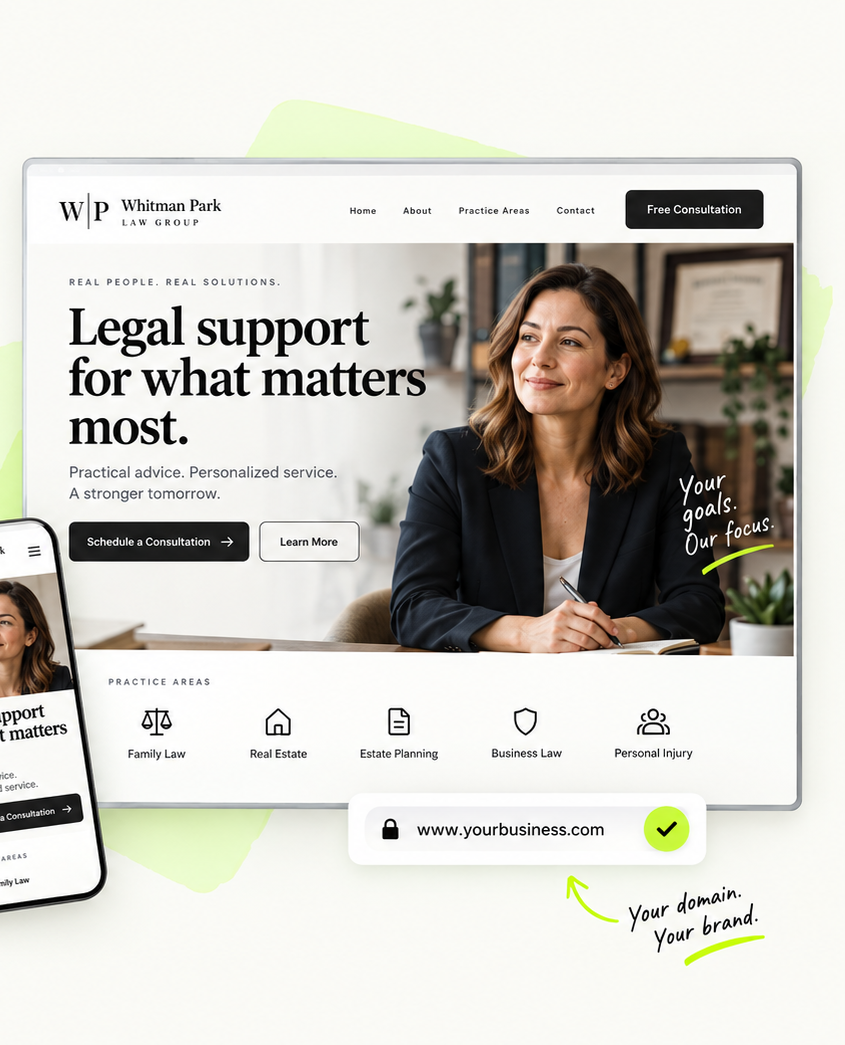 Whitman Park Law Group website preview on desktop and mobile